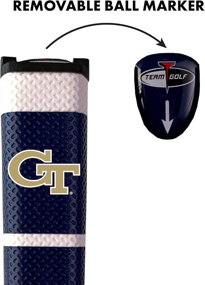 Team Golf NCAA Golf Putter Grip with Removable Gel Top Ball Marker, Durable Wide Grip & Easy to Control