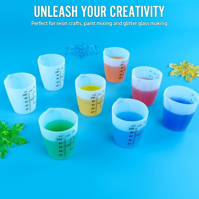 10Pcs Silicone Resin Mixing Measuring Cups 100ml - Image 6