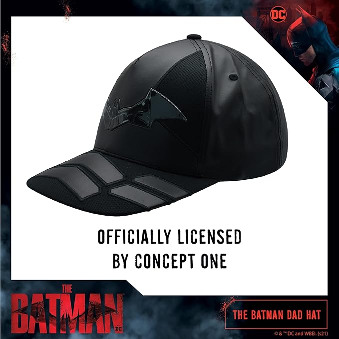DC Comics The Batman Dad Hat, Adult Baseball Cap with Flat Brim, One Size
