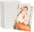 Lunarm Watercolor Paper 50 Sheets, Deckled Edge Paper 300 GSM 4 x 6 inch by Lunarm
