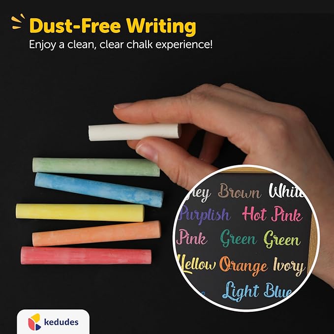 Kedudes Dustless Chalk with Eraser, 24pk - Image 2