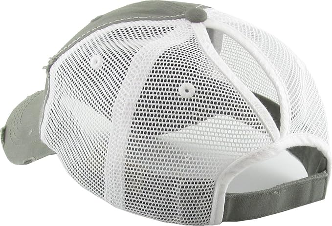 Classic Plain Ponytail Messy High Bun Headwear Adjustable Cotton Trucker Mesh Glitter Hat Baseball Cap