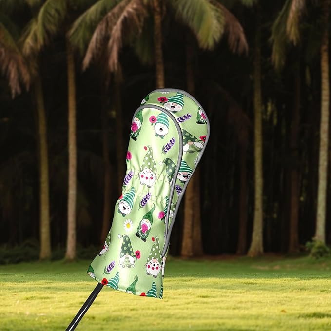 Golf Headcovers Fits Driver Hybrid Fairway 3/5 Wood, Waterproof PU Leather Golf Club Protector, Ideal Sports Accessories & Golfer Gift Colorful Geometry
