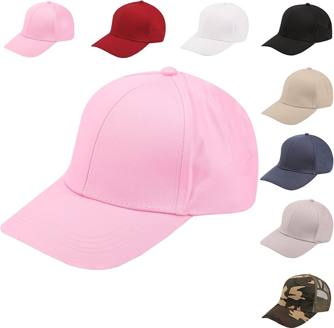 Criss Cross Hat Washed Distressed Baseball Cap Ponytail Hat High Messy Bun Ponycap for Women