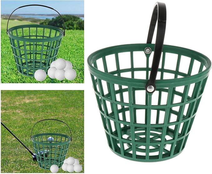 SM SunniMix Unbreakable Golf Ball Basket, Golfball Container with Handle Ball Holder Contains 25/50/100 Balls Range Accessories