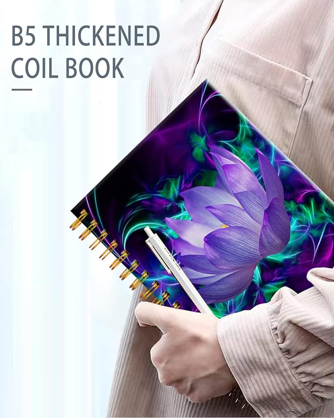 iampanda Spiral Journal Notebook, Chic Floral Strong Twin-Wire Binding - Image 4