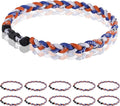 12 Pack Baseball Necklace 18inch, Team Gift for Baseball Funs, Three Braided Titanium Tornado Rope Design, with Muti - Color for Pick