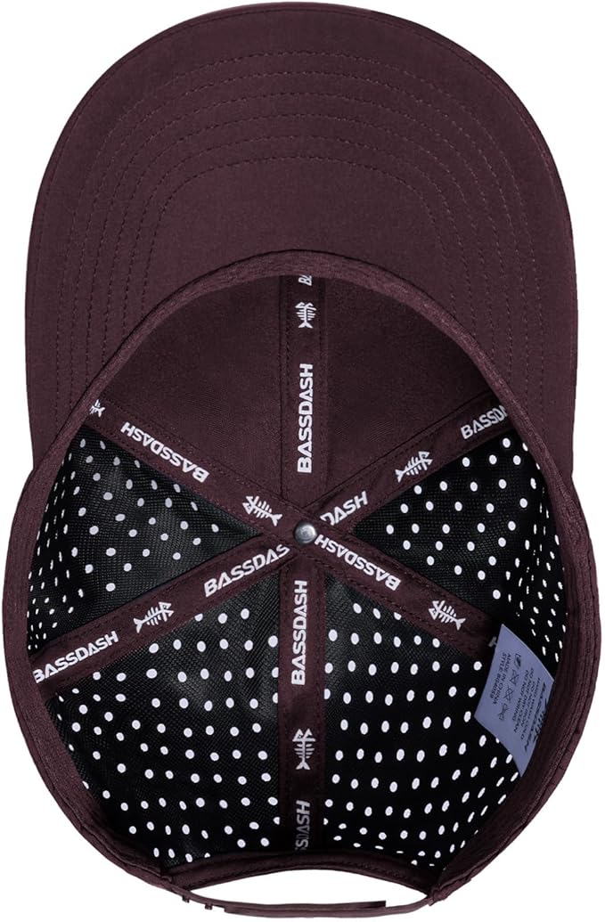 BASSDASH UPF 50+ Quick Dry Baseball Cap Water Resistant Laser Cut Mesh Snapback Hat for Men Women Fishing Hiking FH14