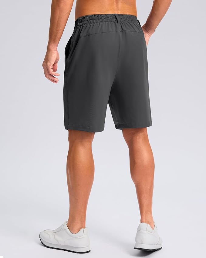 Pudolla Men's Casual Shorts 7"/9"/5" Lightweight Golf Shorts with 3 Pockets Stretch Quick Dry Comfy Work Shorts
