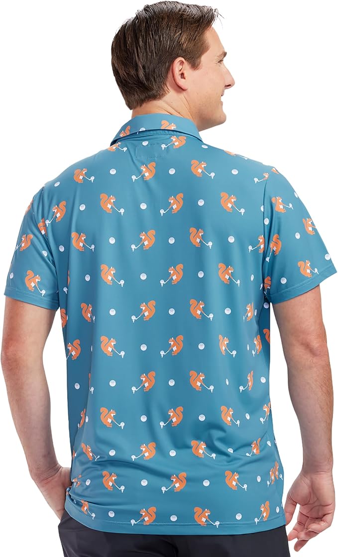 Tipsy Elves Men's Performance Golf Shirt - 4-Way Stretch, Quick Dry, Athletic Cut - Golf Polo