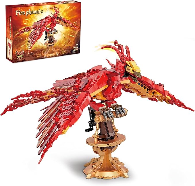 Phoenix Building Set, Bird Animals Set Wings Adjustable Building Kit, by Vziimo