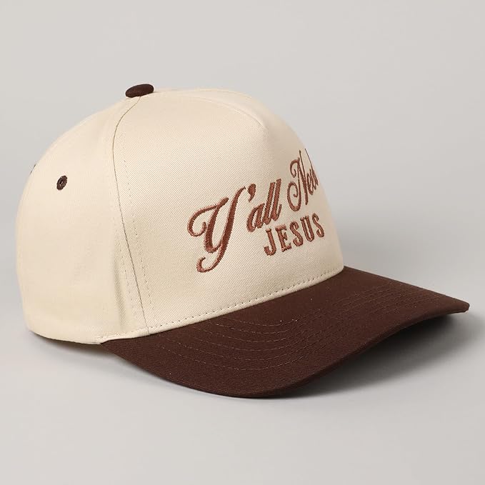 MIRMARU Two-Tone Vintage Canvas Trucker Hats for Men & Women, Adjustable Size Baseball Caps with Trendy Embroidered Design