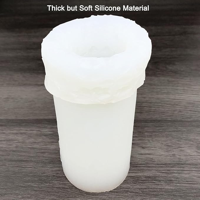 Flower Cylinder Candle Molds Floral Vine Pillar Thick Silicone Molds - Image 3