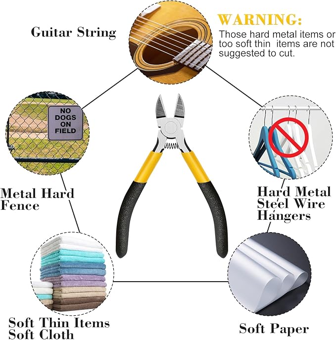 Lasnten 15 Pcs 5" Wire Cutters Precision Cutting Pliers Side Diagonal Cutters - Image 4