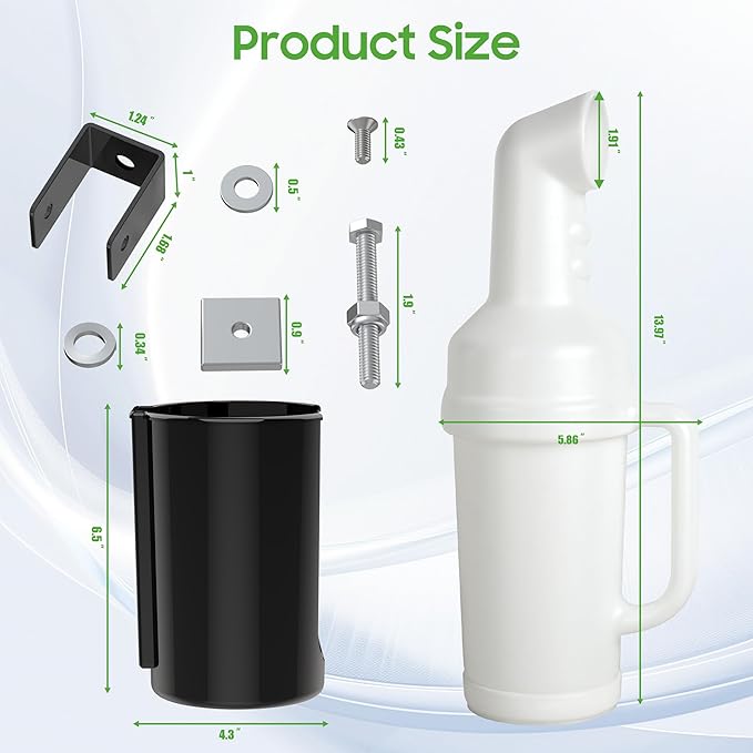 10L0L Universal Golf Cart Sand Bottle for Yamaha EZGO Club Car with 1" Square Tube Bracket, No Drilling Divots Filler Sand & Seed Bottle