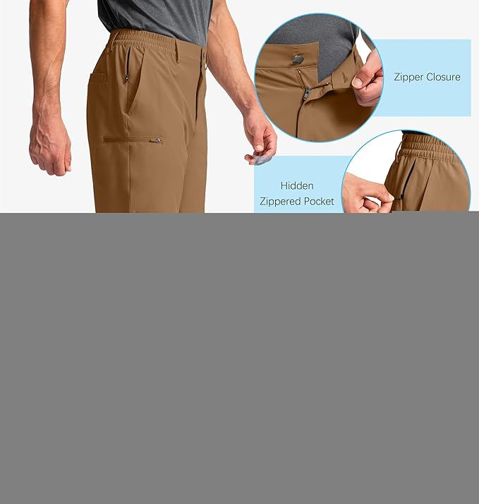 Pinkbomb Men's Golf Shorts with 6 Pockets Stretch Quick Dry Hiking Work Dress Shorts for Men