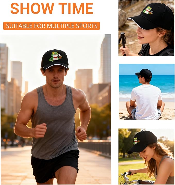 Embroidered Baseball Cap for Men Women, Breathable Cotton Adjustable Hat, Various Patterns for Casual Daily Outfits