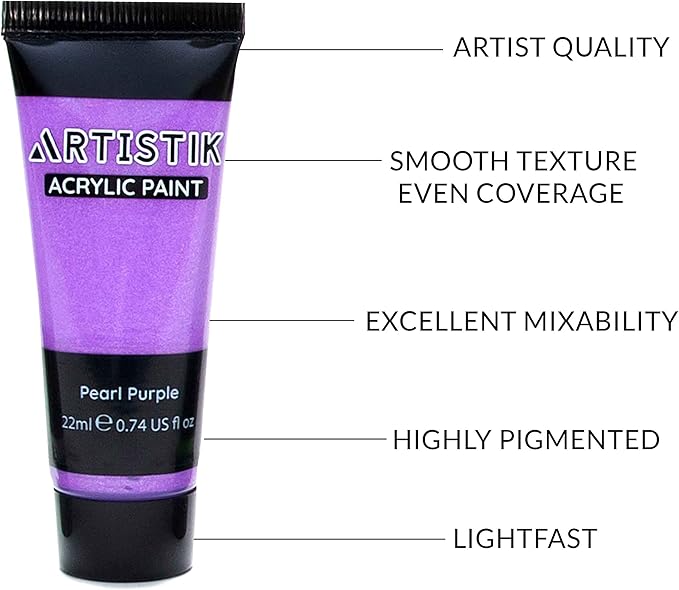 ARTISTIK Acrylic Paint Tube Set of 32-22ml Paint Tubes - Image 3