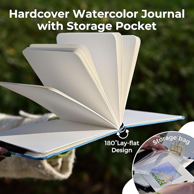 Funto Watercolor Journal, 2 Pack, 24 Sheets Each, 110lb/230gsm, Suitable - Image 4