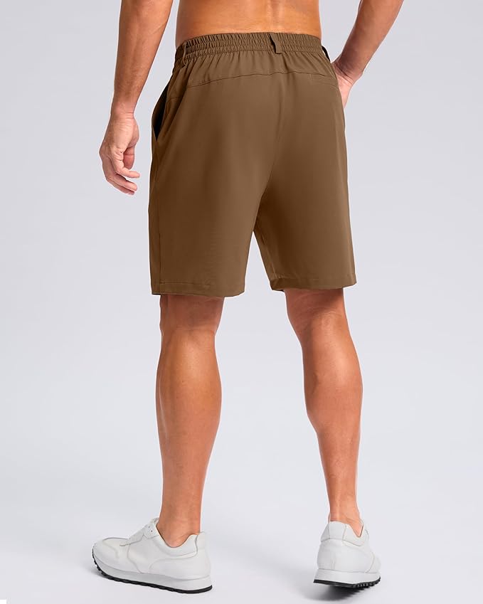 Pudolla Men's Casual Shorts 7"/9"/5" Lightweight Golf Shorts with 3 Pockets Stretch Quick Dry Comfy Work Shorts