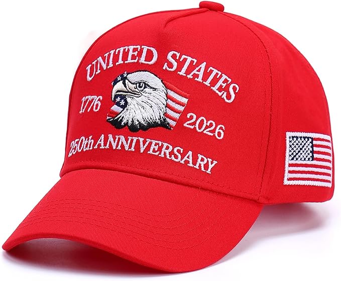 250th Anniversary Patriotic Baseball Cap (1776-2026) Embroidered USA Hat, Adjustable Unisex Bicentennial Gift