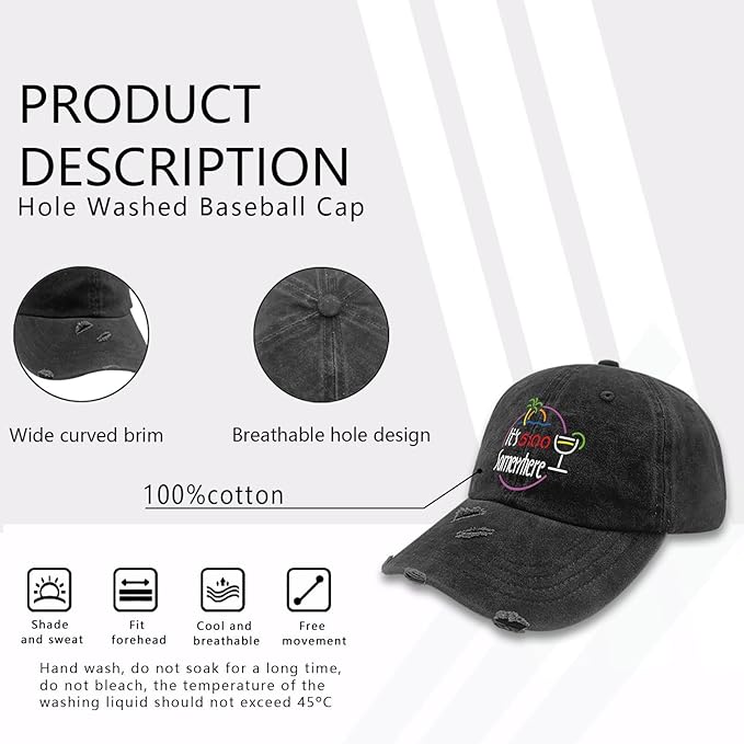 Jimmy Music Buffett Accessories Hats Its 5 Oclock Some Where Baseball Cap Mom Hat Pigment Black Womens Bucket