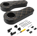 NOKINS Golf Cart Diamond Flip Armrest with Cup Holder, No Drilling Required, Golf Cart Folding Hinged Armrest, Inward Mount, for Club Car EzGo Yamaha Back Seat Kit