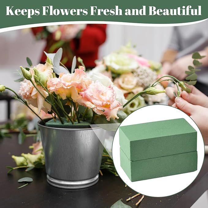 30 Pack Floral Foam Blocks for Fresh and Artificial Flowers – Green Wet Foam - Image 2