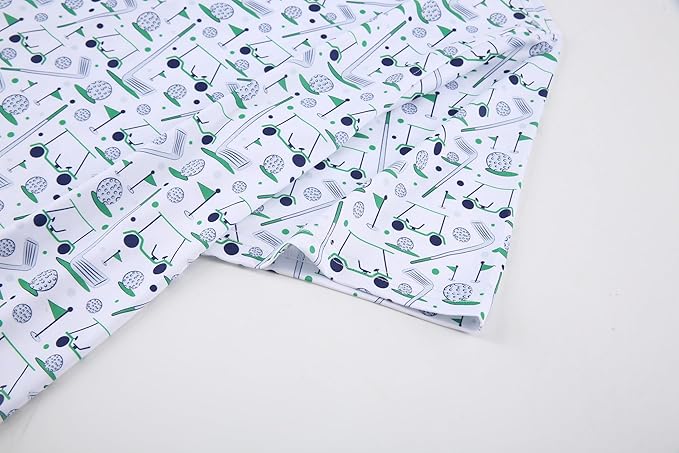 Alex Vando Mens Golf Shirt Moisture Wicking Quick-Dry Print Performance Polo Shirts for Men