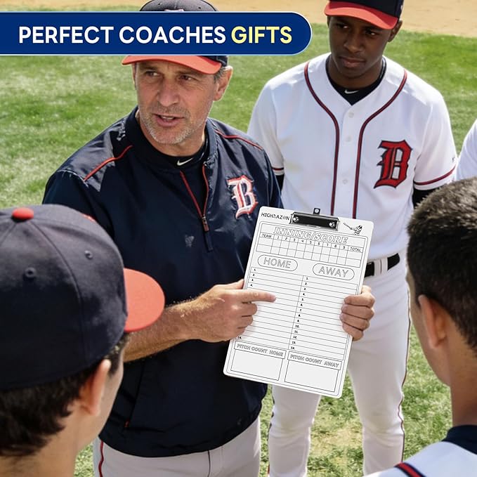 Magnetic Baseball Coach Clipboard, Dry Erase Coach Lineup Board, Premium Tactical Baseball Coaching Board with 40 Lineup Cards and Marker, Dugout Display Softball Coaching Accessories