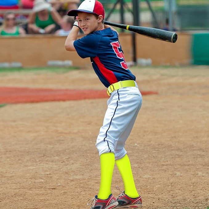 Haysandy Baseball or Softball Sock and Belt Combo Set 3 Football Baseball Socks with Softball Belt for Youth Boys Kids