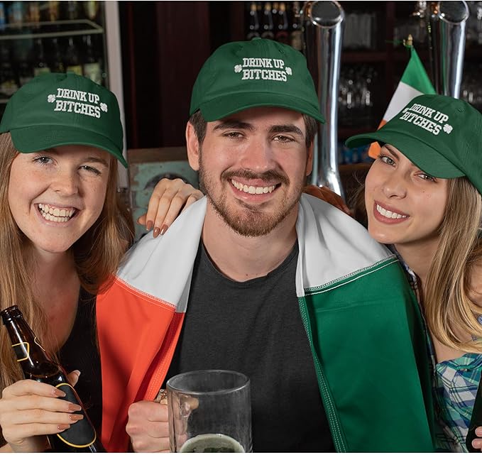 St Patricks Day hat Green Baseball Cap Shamrock Embroidered for man Women Funny