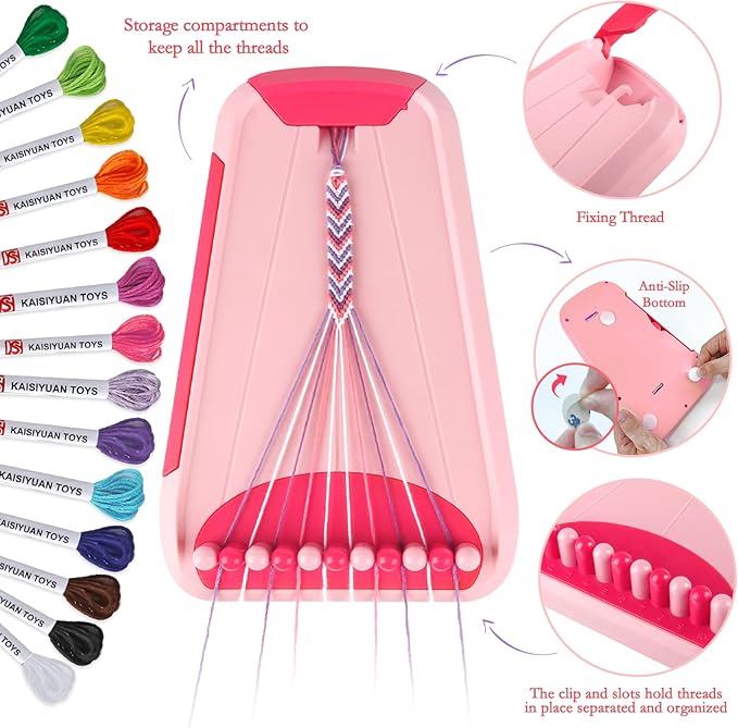 Friendship Bracelet Making Kit for Girls, Arts and Crafts Bracelets String - Image 2