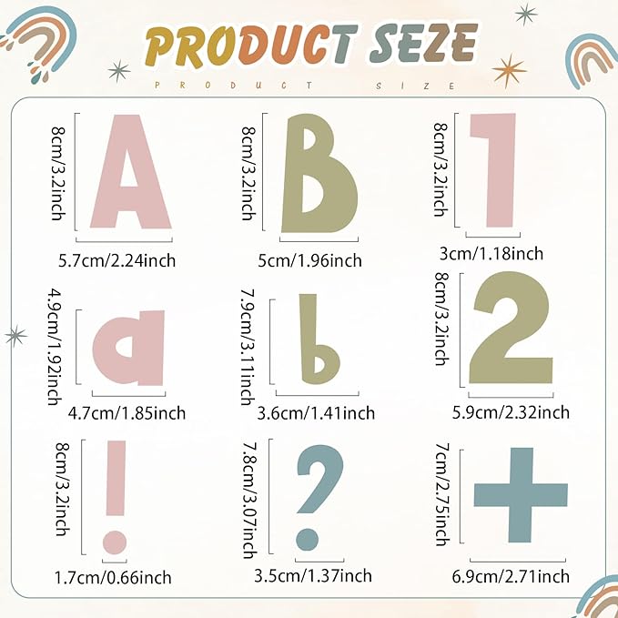 221 Pcs Classroom Bulletin Board Letters Colorful Alphabet Cutouts Number and - Image 3