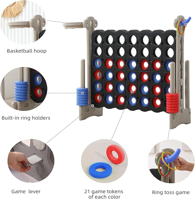 UNICOO® Height Adjustable Jumbo 4-to-Score Game, 4 in A Row Game - Image 6