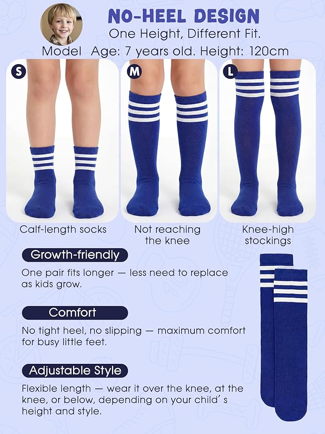 American Trends Kids Toddler Soccer Socks Youth Baseball Softball Football Socks Knee High Accessories for Girls