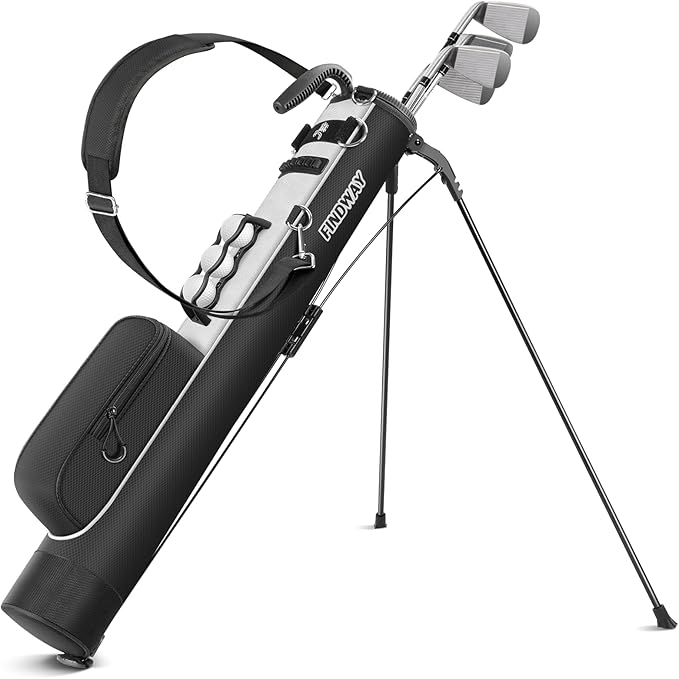 Findway Golf Stand Bag, Small Golf Bag for The Driving Range, Par 3 and Executive Courses, Lightweight Golf Club Carry Bag with Ball Holder and Pockets for Men Women