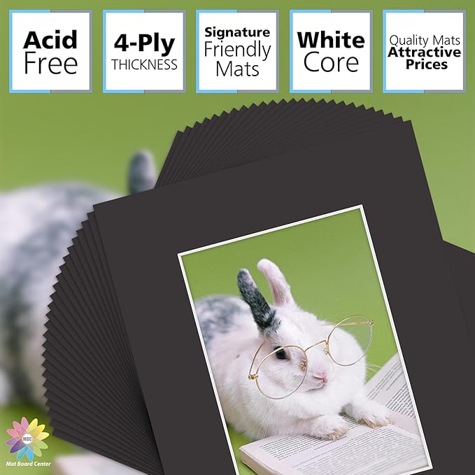 Mat Board Center, 8x10 for 5x7 Black Mats - Image 2