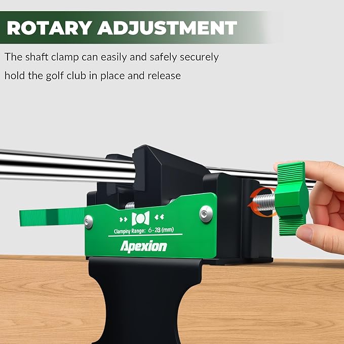 Golf Shaft Clamp Vise Tool for Regripping and Repair, Rubber Holder for Irons, Drivers, Putters, Clubmaking Accessories