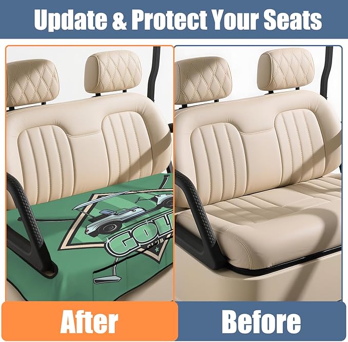 Golf Cart Seat Covers, Golf Cart Seat Towel Blanket for 2-Seat Golf Carts, Breathable Golf Cart Seat Cushions Golf Club Car Accessories 51'' x 31''