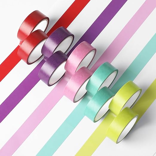 Mr. Pen- Washi Tape Set, 10 Rolls, Tropical Twirl, Decorative Tape, Washi Tapes - Image 8