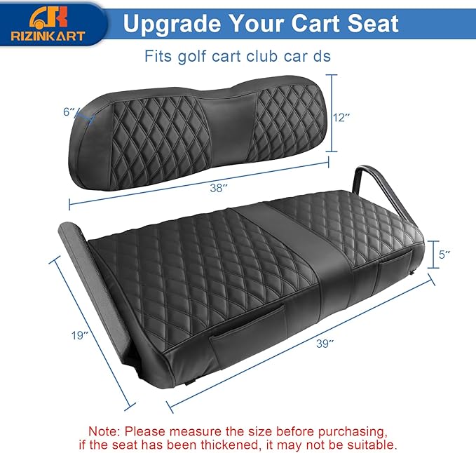Club Car DS 2000+ Golf Cart Seat Covers, Enhanced-Quality, Easy Installation, Durable Quality, New Appearance,Golf Cart Front Seat Covers for Club Car DS