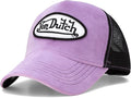 Von Dutch Unisex Trucker Hat - Velvet Curved Bill Mesh Back Retro Classic Adjustable Snapback Baseball Cap for Men and Women