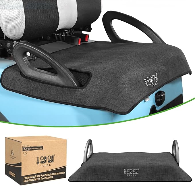 10L0L Golf Cart Seat Covers Compatible with EZGO TXT/RXV & Club Car DS/Precedent, Non-Slip Golf Cart Towel for 2/4 Person Seats, Universal Accessories for Seat Blanket (50 x 30 Inches)-Dark Gray