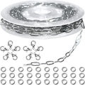 Jishi 16ft Paperclip Chain 4mm Silver Stainless Steel Paper Clip Link Chain Roll by Jishi