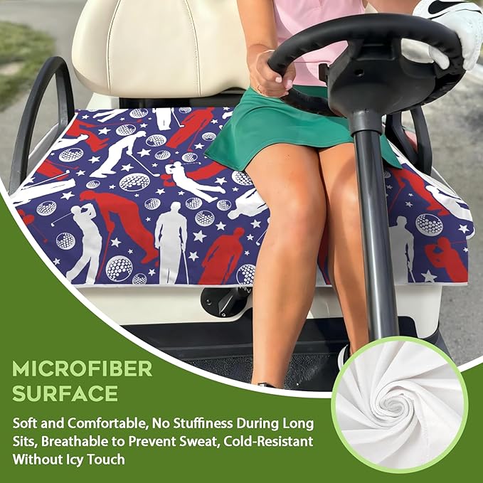 Golf Cart Seat Covers Club Car Golf Cart Accessories for Men Women Golf Carts Seat Towel Blanket 2-Seat Golf Cart Decorations