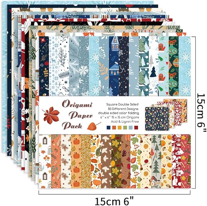 Origami Paper Kit 100 Sheets 70GSM 6 Inch Square Double Sided Color 100 Vivid - Image 3