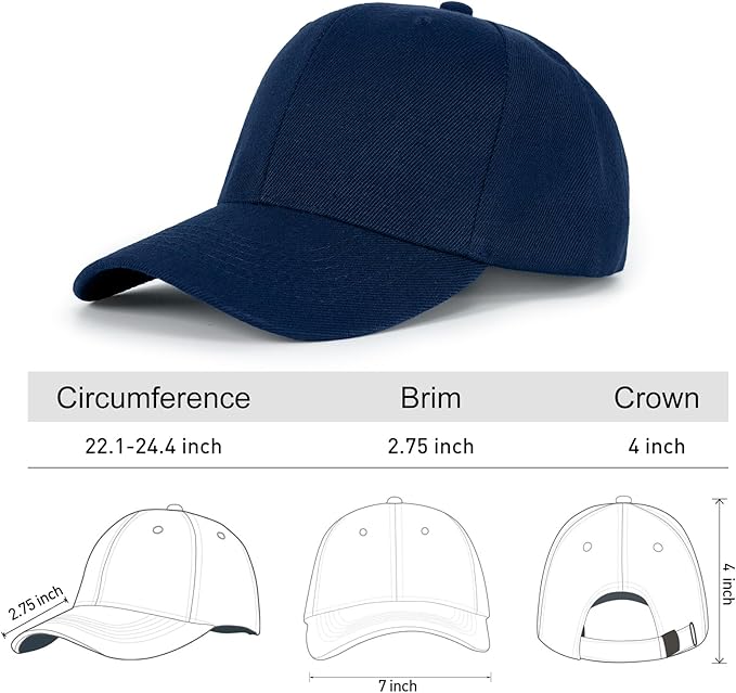 Edoneery Men Women Baseball Cap-Low Profile Adjustable Washed Cotton Golf Dad Hat