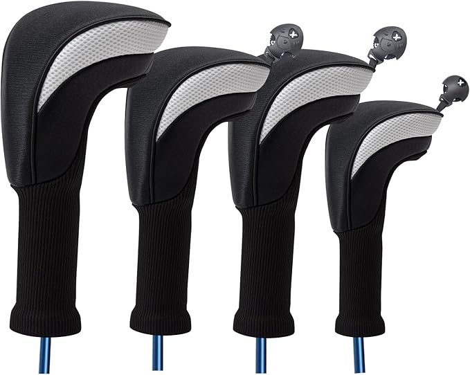 Wood Headcover Golf Club Covers Driver Headcovers Nylon Head Covers Designed to Fit All Woods - 3/4/5/6 Pack/Set Golf Accessories Suitable for Men and Women