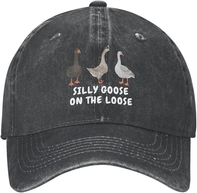 Funny Goose Hat Silly Goose On The Loose Hat Men Baseball Hats Funny Cap